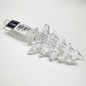 Vintage Mikasa Lead Crystal Glass Christmas Tree Wine Bottle Stopper